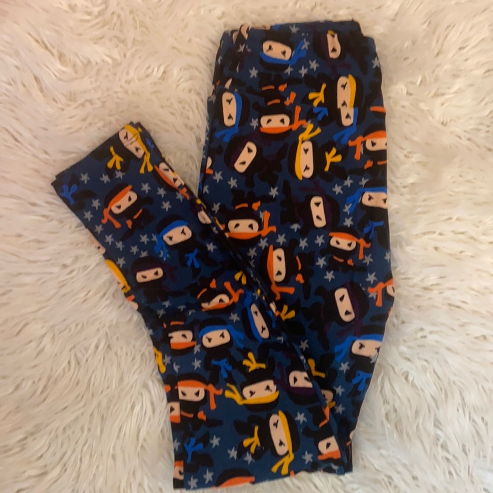 4/$30 LuLaRoe One Size Leggings. Little Ninja Print